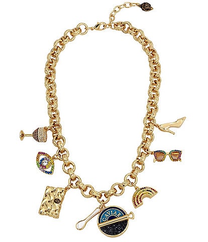 Kurt Geiger London Signature Mixed Charm Bib Collar Necklace