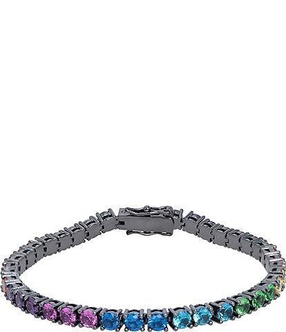 Kurt Geiger London Signature Rainbow Cubic Zirconia Tennis Line Bracelet