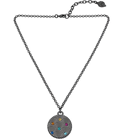 Kurt Geiger London Signature Southbank Multi Rhinestones Coin Short Pendant Necklace