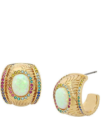 Kurt Geiger London Signature Southbank Stone Hoop Earrings