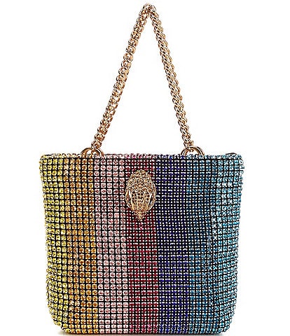 Kurt Geiger London Small Block Party Rainbow Rhinestone Mini Tote Bag