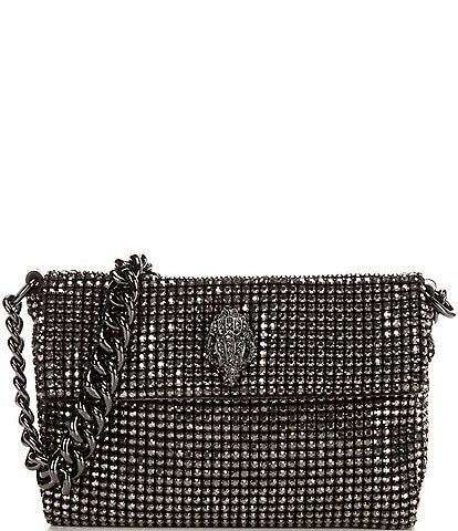 Kurt Geiger London Small Gunmetal Rhinestone Party Shoulder Bag