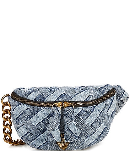 Kurt Geiger London Small Kensington Denim Quilt Belt Bag