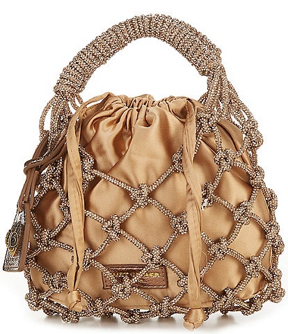 Kurt Geiger London Small Macrame Crystal Bucket Bag