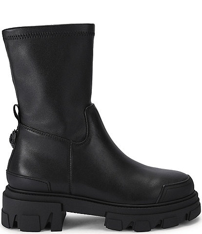 Kurt Geiger London Stomp Sock Leather Eagle Ornament Chunky Ankle Boots