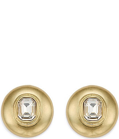 Kurt Geiger London Stone Button Stud Drop Earrings