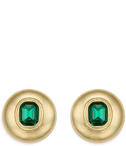 Kurt Geiger London Stone Button Stud Drop Earrings