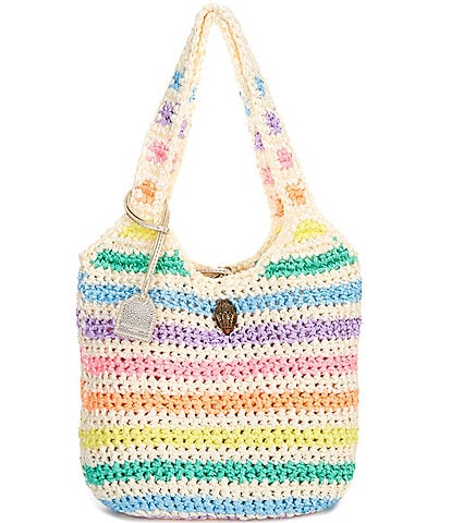 Kurt Geiger London Striped Crochet Brass Eagle Tote Bag