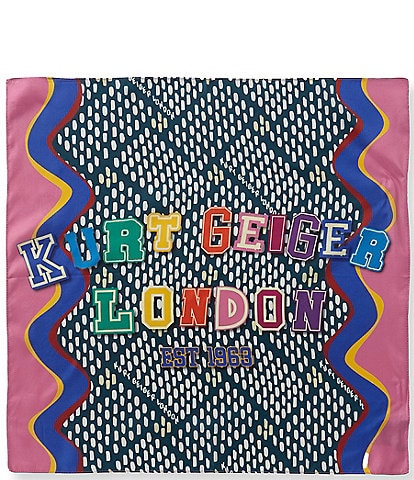 Kurt Geiger London Varsity Logo Silk Square Scarf