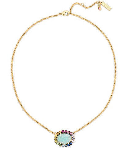 Kurt Geiger London Vintage Opal Gem Short Pendant Necklace
