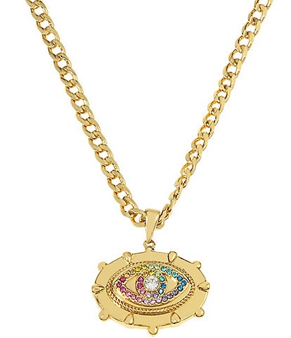 Kurt Geiger London Vintage Signature Evil Eye Short Pendant Necklace