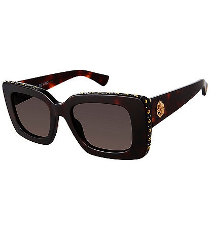 Kurt Geiger London Women's KGL1009 Shoreditch 52mm Havana Rectangle Sunglasses