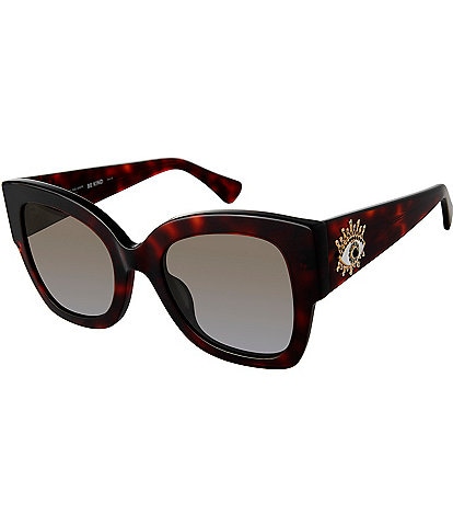 Kurt Geiger London Women's KGL1012 Eye Square 51mm Havana Butterfly Sunglasses