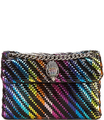 Kurt Geiger London Woven Rainbow Pattern Mini Kensington Crossbody Bag