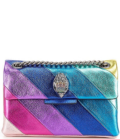 Kurt Geiger London Mini Kensington Metallic Rainbow Striped Crossbody Bag