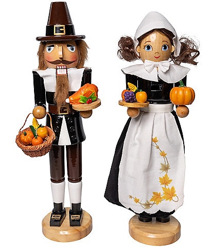 Kurt S. Adler 15#double; Pilgrim Man & Woman Nutcrackers, 2-Piece Set