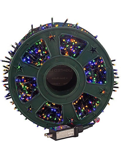 Kurt S. Adler 98' 1,200L Multicolor 3MM LED Multifunction Rice Lights With Green Wire On Spool