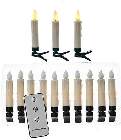 Kurt S. Adler Battery-Operated 4-Inch Two-Tone LED Candle with Clip, 10-Piece Set