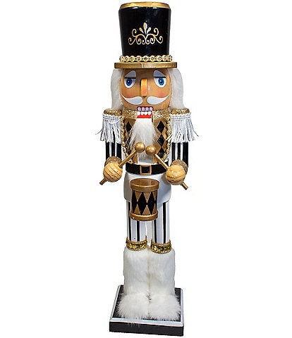 Kurt S. Adler Black, White & Gold 15#double; Nutcracker With A Drum