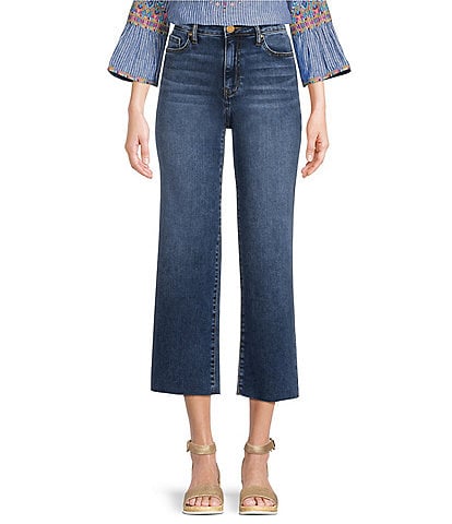 KUT from the Kloth Charlotte High Rise Wide Leg Culottes Stretch Denim Jeans