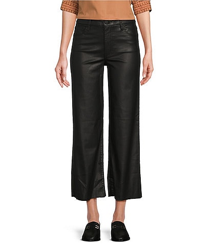 DKNY Flat Front Wide Leg Allover Pleated Pull-On Coordinating Pants