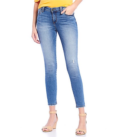 KUT from the Kloth Connie Mid Rise Skinny Leg Destructed Hem Jeans