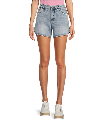 KUT from the Kloth Jane High Rise Side Slit Curved Front Denim Shorts