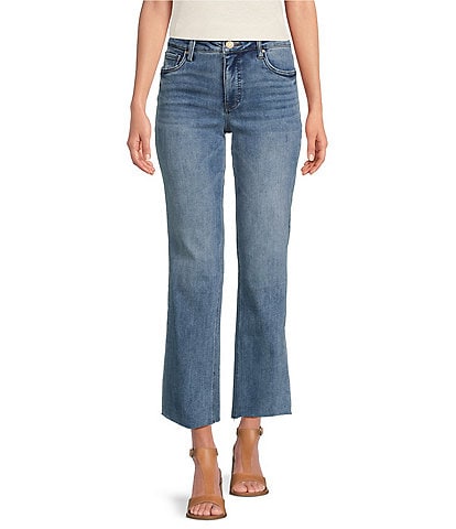 KUT from the Kloth Kelsey High Rise Flare-Inset Leg Fab Ab Technology Stretch Denim Jeans