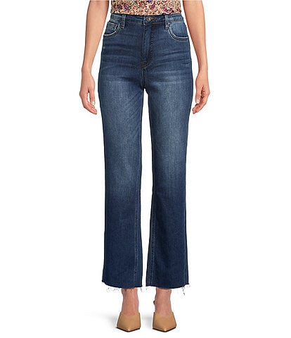 KUT from the Kloth Kelsey High Rise Flare-Inset Leg Fab Ab Technology Stretch Denim Jeans
