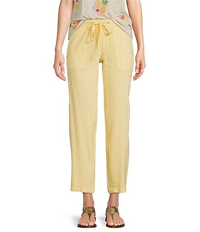 KUT from the Kloth Linen Blend High Rise Straight Leg Pants