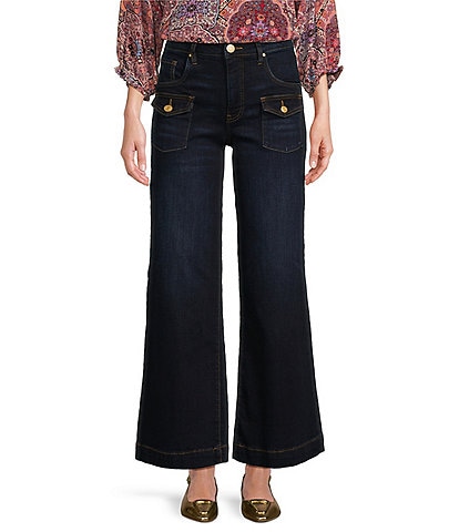 KUT from the Kloth Meg High Rise Wide Leg Flap-Patch Pocket Jean