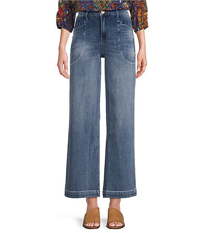 KUT from the Kloth Meg High Rise Wide Leg Inset Front Pocket Jean