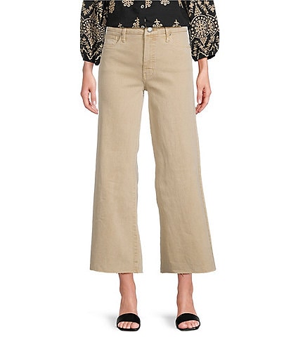 KUT from the Kloth Meg High Rise Wide Leg Raw Hem Jeans