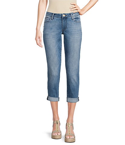 KUT from the Kloth Petite Size Catherine Cuffed Denim Boyfriend Jeans