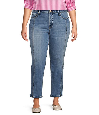 Kut From The Kloth Plus Size Blair High Rise Seaming Side Panel Detail Ankle Jeans