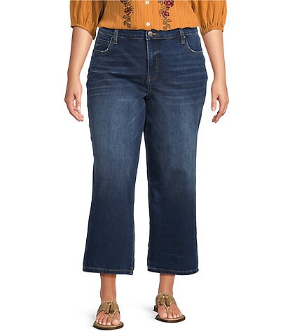 KUT from the Kloth Plus Size Charlotte High Rise Fab At Fit Technique Culotte Crop Jeans