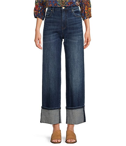 KUT from the Kloth Sienna High Rise Cuffed Wide Leg Jean