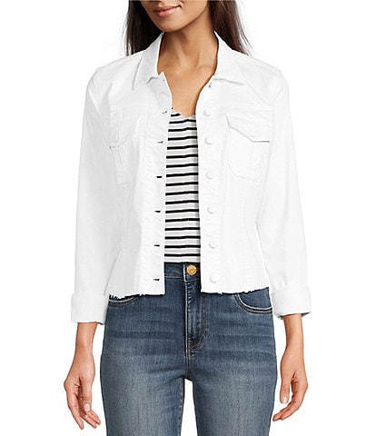 KUT from the Kloth Stretch Denim Point Collar Long Sleeve Jacket