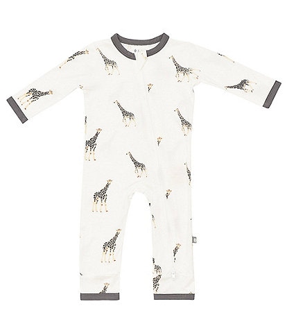 Kyte BABY Baby Boys Newborn-24 Months Bamboo Giraffe Print Zip Front Coverall