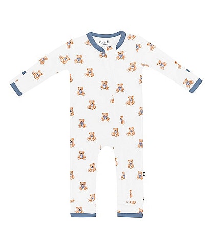 Kyte BABY Baby Boys Newborn-24 Months Bamboo Teddy Bear Print Zip Front Coverall