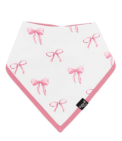 Kyte BABY Baby Girls Bamboo Bow Print Bandana Bib