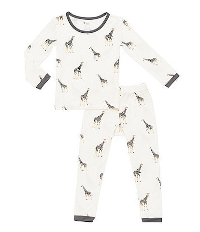 Kyte BABY Little Boys 2T-7T Bamboo Giraffe Print Long Sleeve Top & Pajama Pants Set