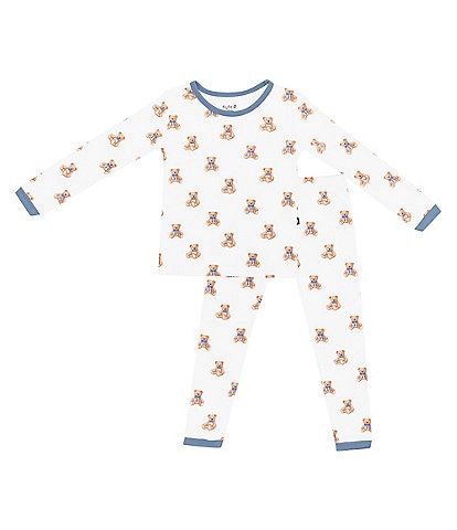 Kyte BABY Little Boys 2T-7T Bamboo Teddy Bear Print Long Sleeve Top & Pajama Pants Set