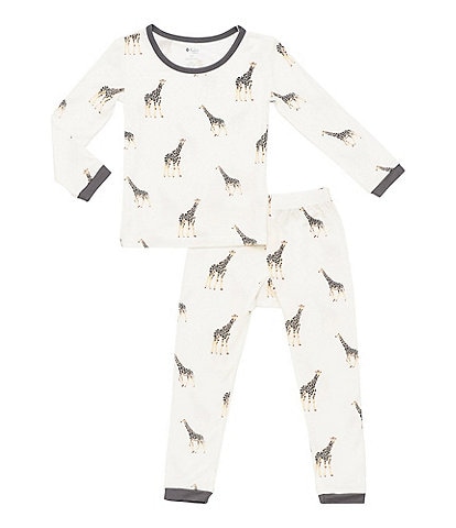 Kyte BABY Little Boys 5-7 Bamboo Giraffe Print Long Sleeve Top & Pajama Pants Set