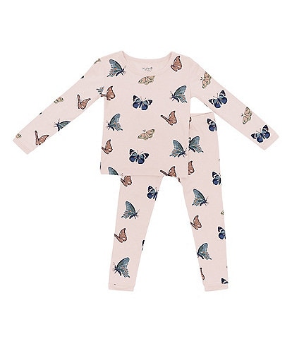 Kyte BABY Little Girls 2T-7T Bamboo Butterfly Print Long Sleeve Top & Pajama Pants Set