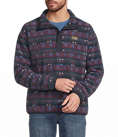 L.L .Bean Long Sleeve Mountain Classic Fleece Print Pullover