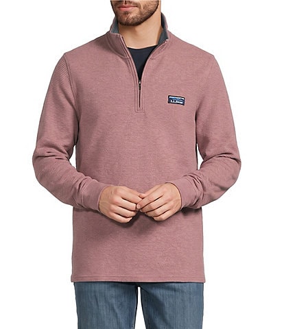 L.L. Bean Long Sleeve Lake Washed Double-Knit Quarter-Zip Pullover