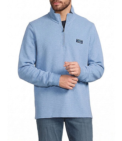 L.L. Bean Long Sleeve Lake Washed Double-Knit Quarter-Zip Pullover