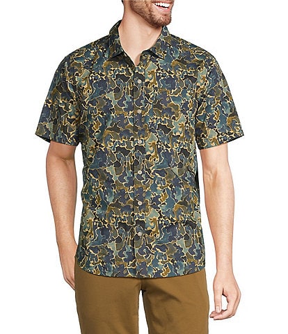 L.L.Bean All-Adventure Dotted Printed Short Sleeve Shirt