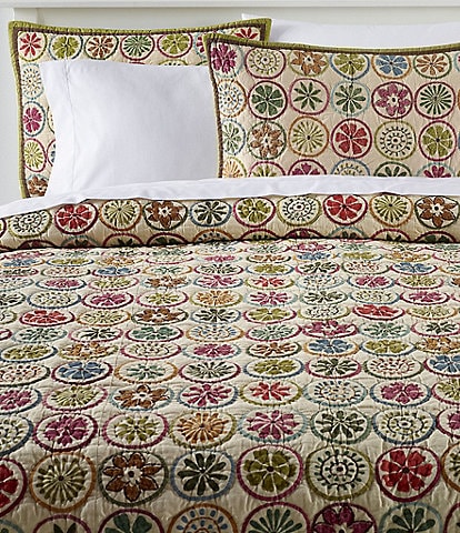L.L.Bean Blooming Circles Pattered Reversible Quilt